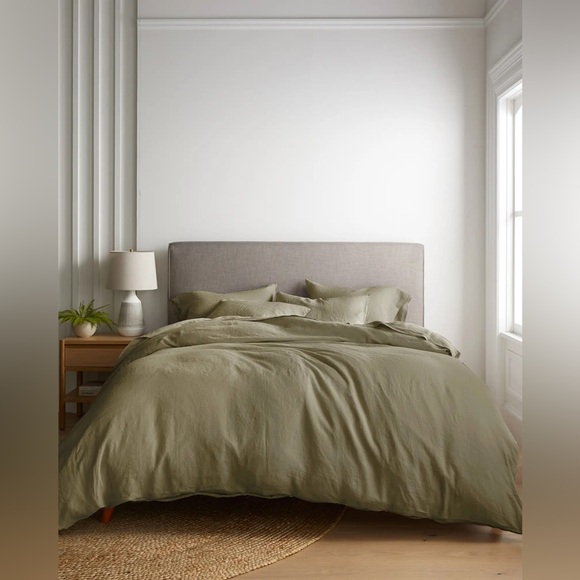 QUINCE NWT European linen duvet and sham set -aloe -king/cal king - Picture 1 of 10
